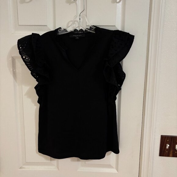 Marc New York Eyelet Ruffle Sleeve Top - M - Picture 1 of 8